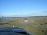 View from the co-pilot's seat - Magellan Strait and Punta Arenas airport